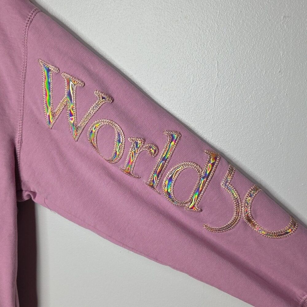 WDW 50th Anniversary Earidescent Pink Sequin Spirit Jersey Size S Collectible - Picture 6 of 9